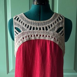 Coral linen dress